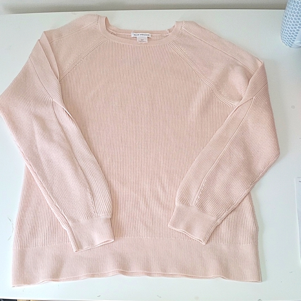 Club Monaco Silk / Merino Wool Pale Peach Sweater Sz S